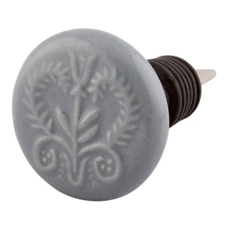 Grey Leaf Ceramic Wine Stopper